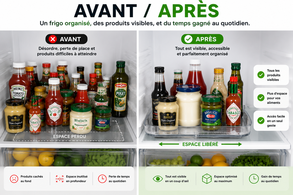 Kitchenova™ | Organisateur Rotatif 360° pour Réfrigérateur